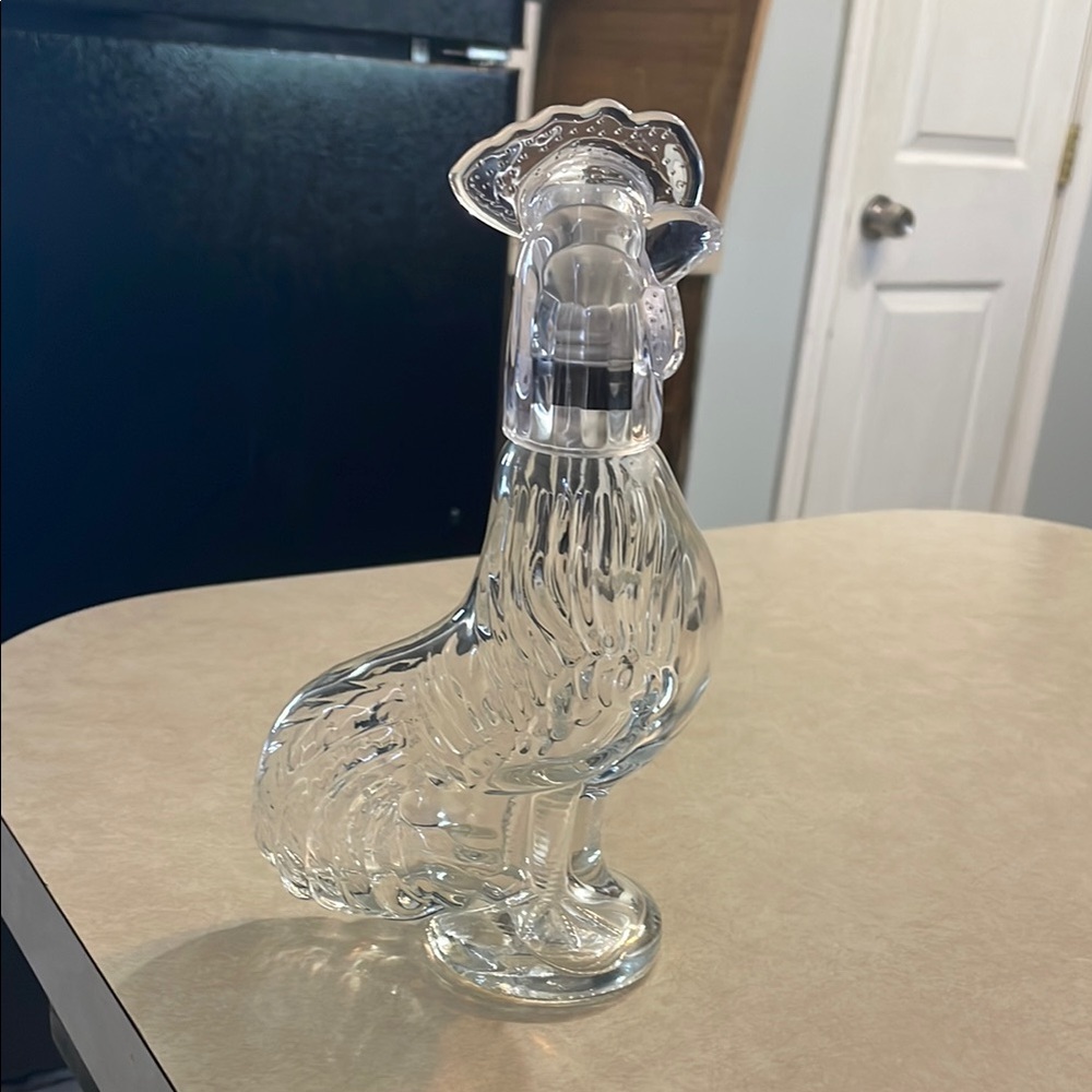 Vintage Rooster glass decanter